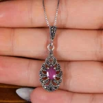 گردنبند یاقوت سرخ زنانه کد 17680