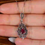 گردنبند یاقوت سرخ زنانه کد 17681