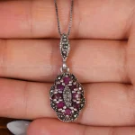 گردنبند یاقوت سرخ زنانه کد 17683