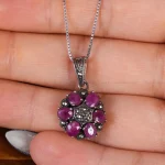 گردنبند یاقوت سرخ زنانه کد 17685