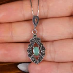 گردنبند زمرد زنانه کد 17687
