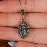 گردنبند زمرد زنانه کد 17688