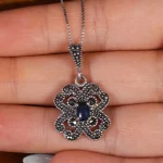 گردنبند یاقوت کبود زنانه کد 17689