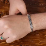 دستبند نقره مردانه کد 17806