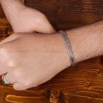 دستبند نقره مردانه کد 17817