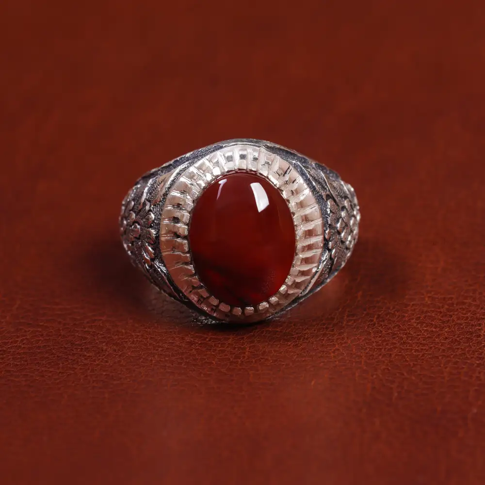 انگشتر عقیق مردانه کد 17837