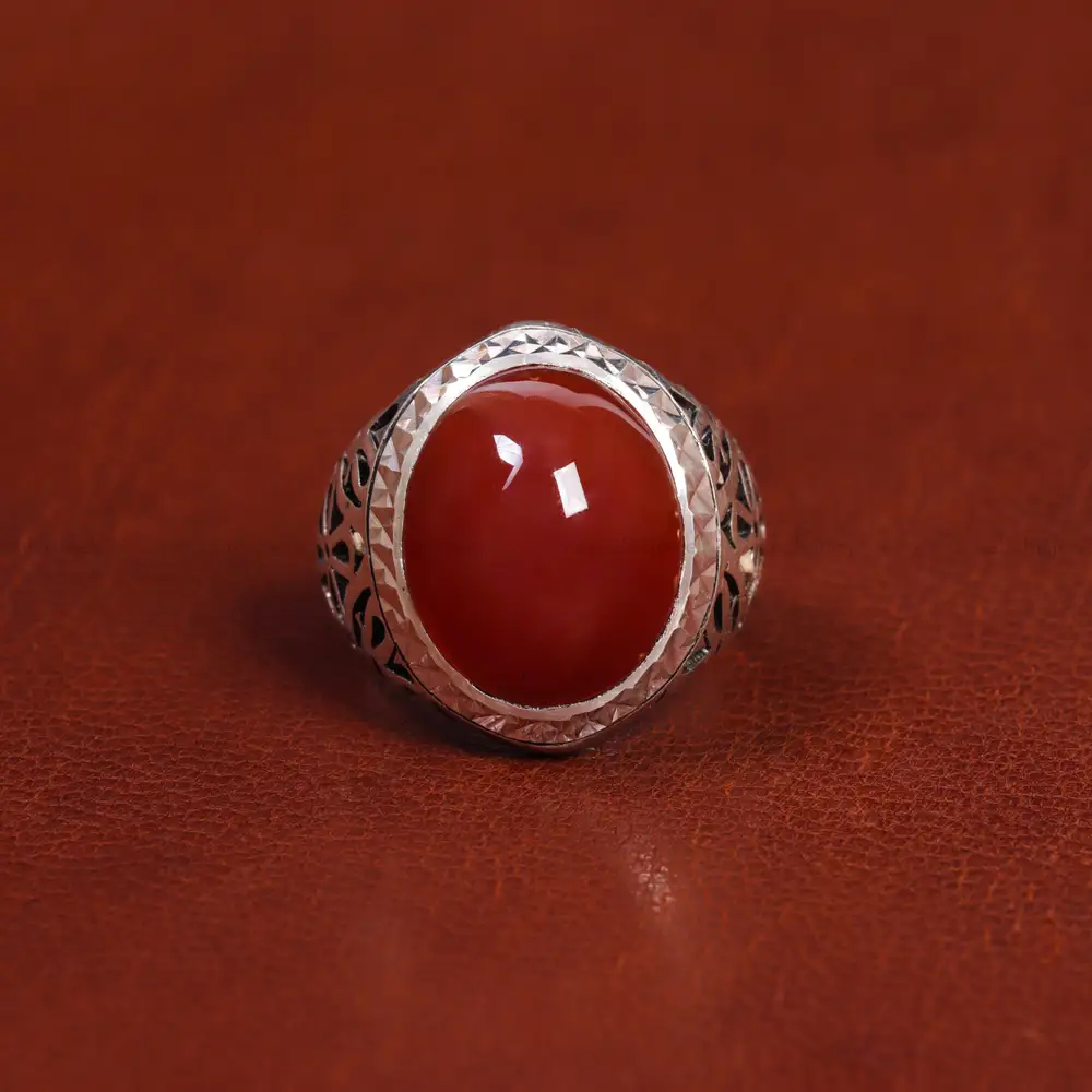 انگشتر عقیق مردانه کد 17850