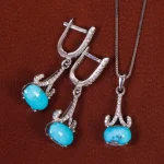 نیم ست فیروزه زنانه کد 17388