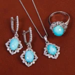 نیم ست فیروزه زنانه کد 17390