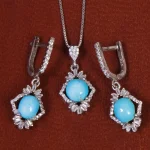 نیم ست فیروزه زنانه کد 17395