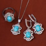 نیم ست فیروزه زنانه کد 17397