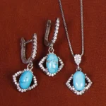 نیم ست فیروزه زنانه کد 17403