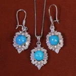 نیم ست فیروزه زنانه کد 17404