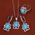 نیم ست فیروزه زنانه کد 17407