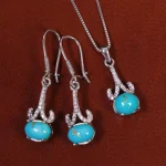 نیم ست فیروزه زنانه کد 17408