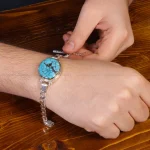 دستبند فیروزه مردانه کد 17341
