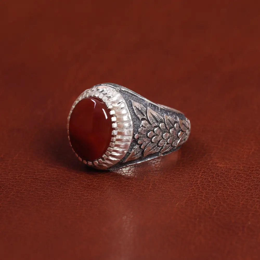 انگشتر عقیق مردانه کد 17837