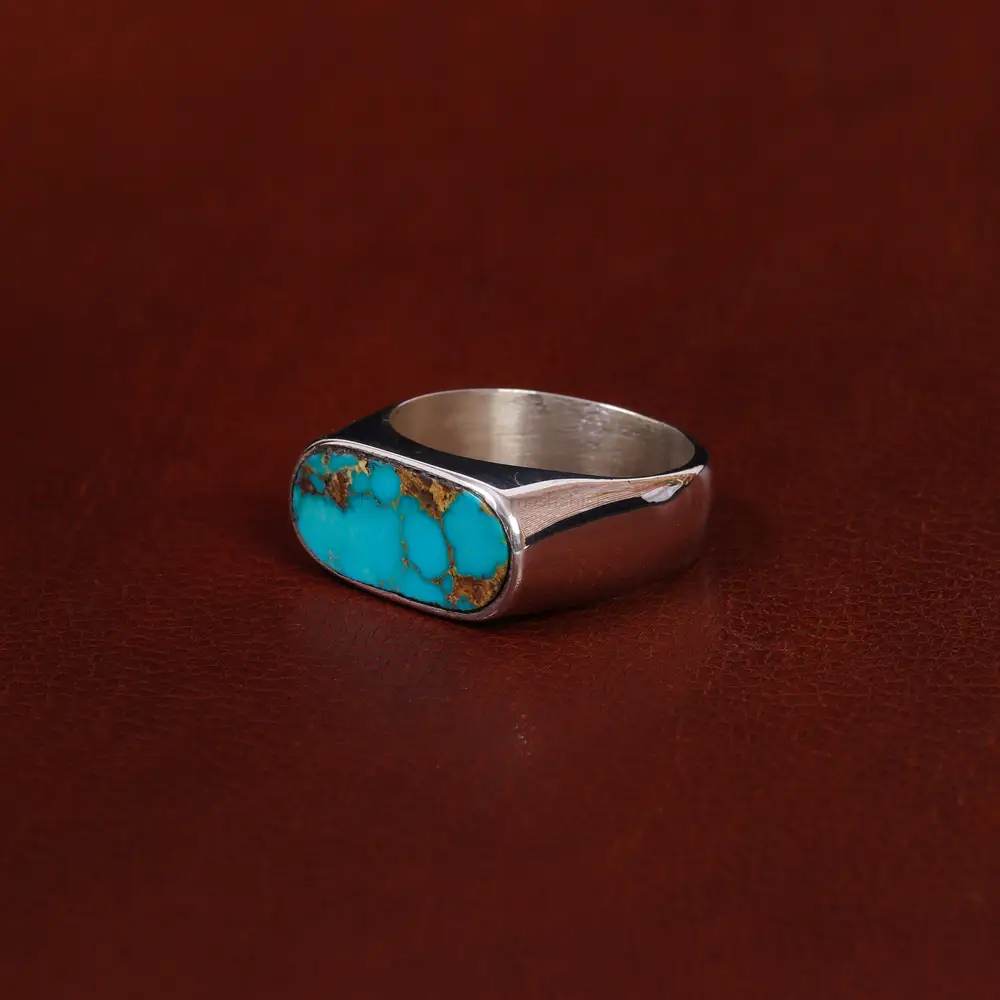 انگشتر فیروزه شجری مردانه کد 17897