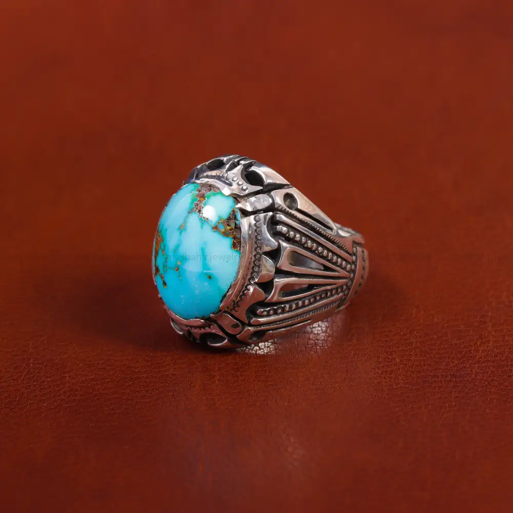 انگشتر فیروزه شجری مردانه کد 17564