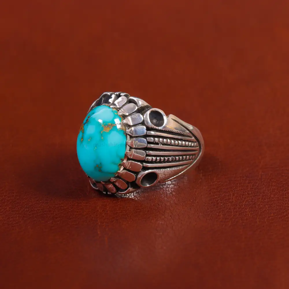 انگشتر فیروزه شجری مردانه کد 17566