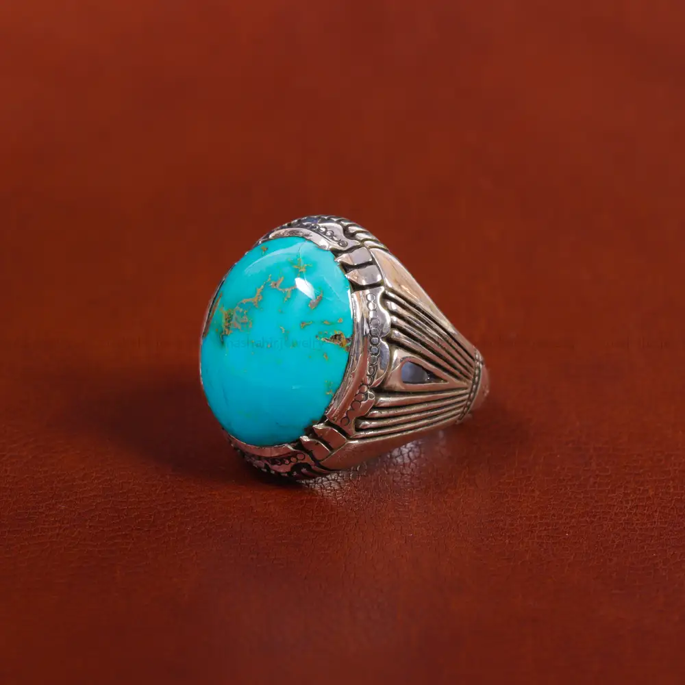 انگشتر فیروزه شجری مردانه کد 17568