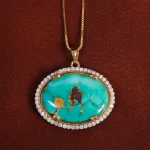 گردنبند فیروزه زنانه کد 17500