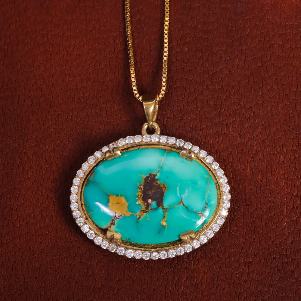 گردنبند فیروزه زنانه کد 17500