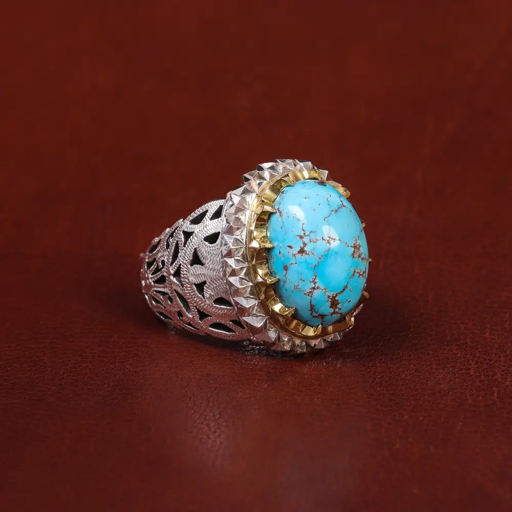 انگشتر فیروزه شجری مردانه کد 17913