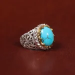 انگشتر فیروزه شجری مردانه کد 17914