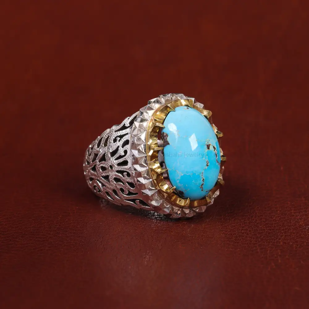 انگشتر فیروزه شجری مردانه کد 17919