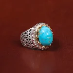 انگشتر فیروزه شجری مردانه کد 17924