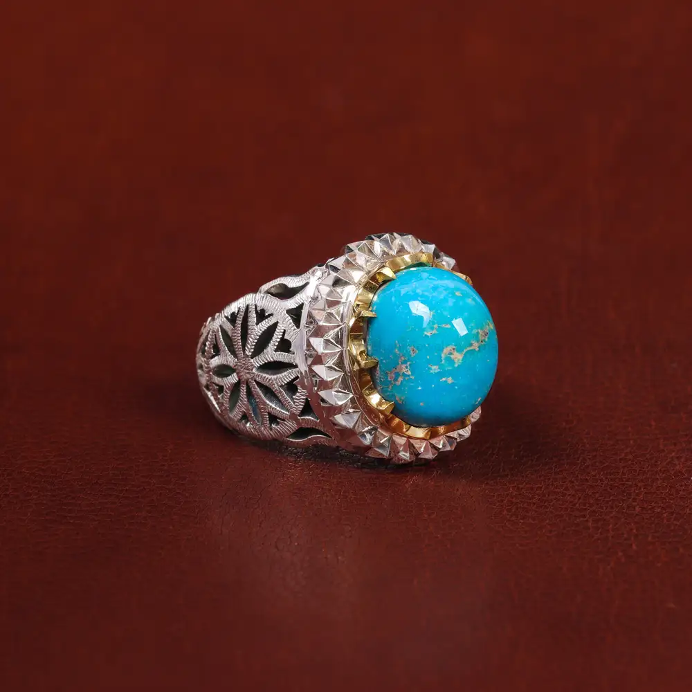 انگشتر فیروزه شجری مردانه کد 17925