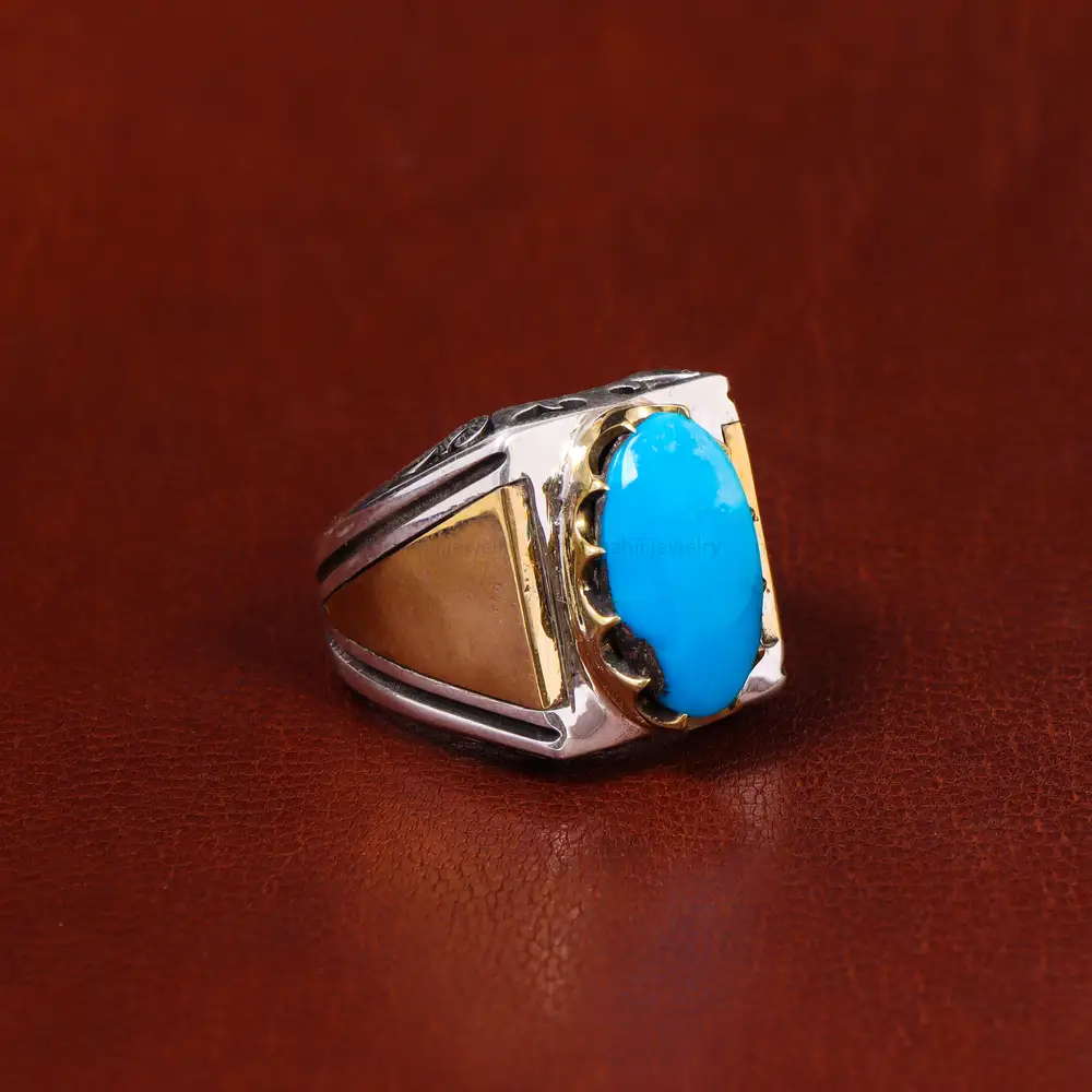 انگشتر فیروزه شجری مردانه کد 17966