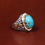 انگشتر فیروزه شجری مردانه کد 17971