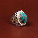 انگشتر فیروزه شجری مردانه کد 17972