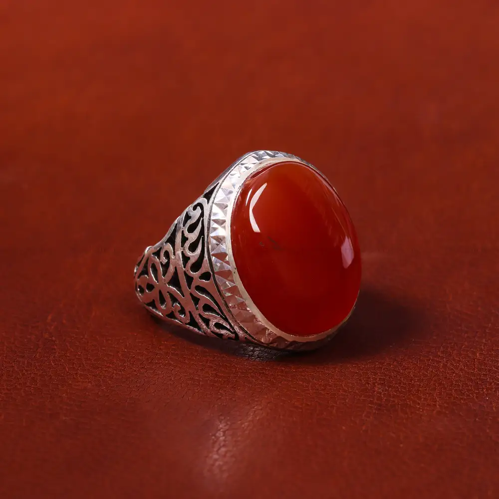 انگشتر عقیق یمن مردانه کد 18039