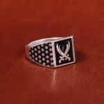 انگشتر عقیق مشکی مردانه ذوالقفار کد 18145