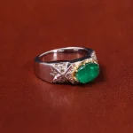 انگشتر زمرد مردانه کد 18214