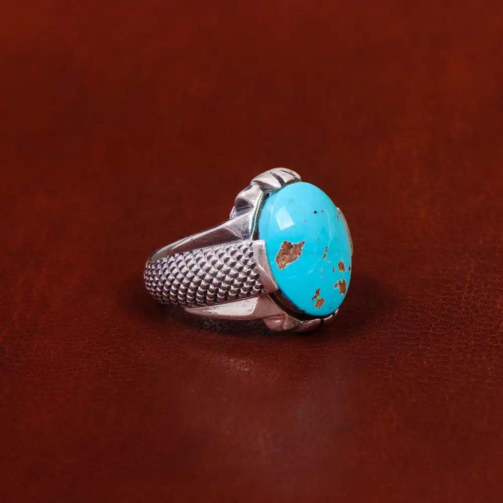 انگشتر فیروزه شجری مردانه کد 18292