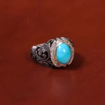 انگشتر فیروزه عجمی مردانه کد 18354