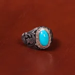 انگشتر فیروزه عجمی مردانه کد 18356