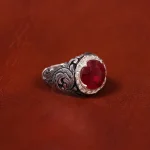 انگشتر یاقوت سرخ مردانه کد 18358
