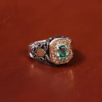 انگشتر زمرد مردانه کد 18372