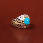 انگشتر فیروزه شجری مردانه کد 18381