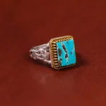 انگشتر فیروزه شجری مردانه کد 18454