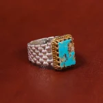 انگشتر فیروزه شجری مردانه کد 18455