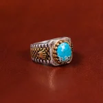 انگشتر فیروزه شجری مردانه کد 18469