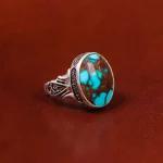 انگشتر فیروزه شجری مردانه کد 18480