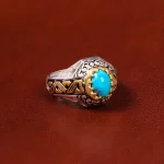 انگشتر فیروزه شجری مردانه کد 18492