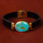 دستبند چرم فیروزه کد 18532